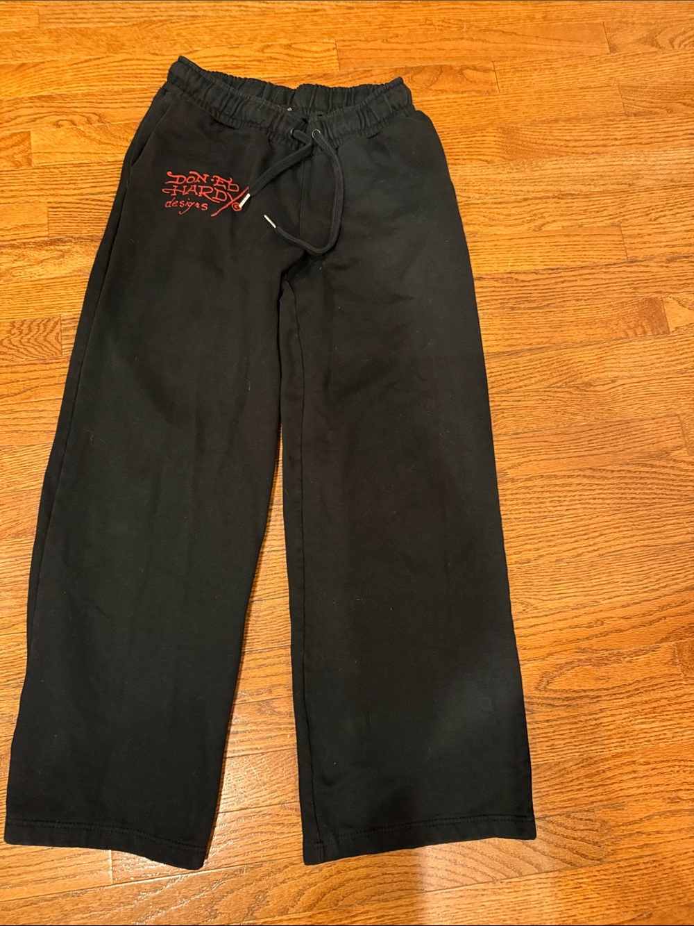 Ed Hardy NYC Skull Snake Sweatpants Womens L Black Fleece Don Ed Hardy Designs⁠